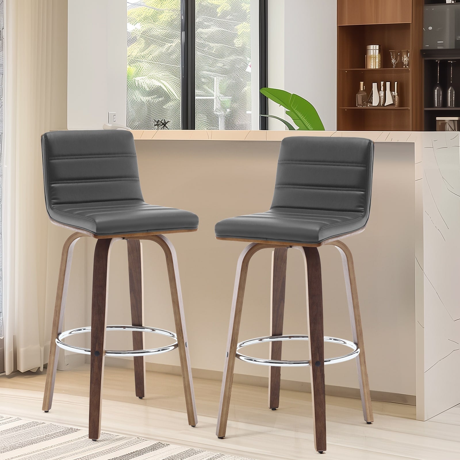 26/29 Faux Leather Swivel Bar/Counter Stools, Set of 2/3