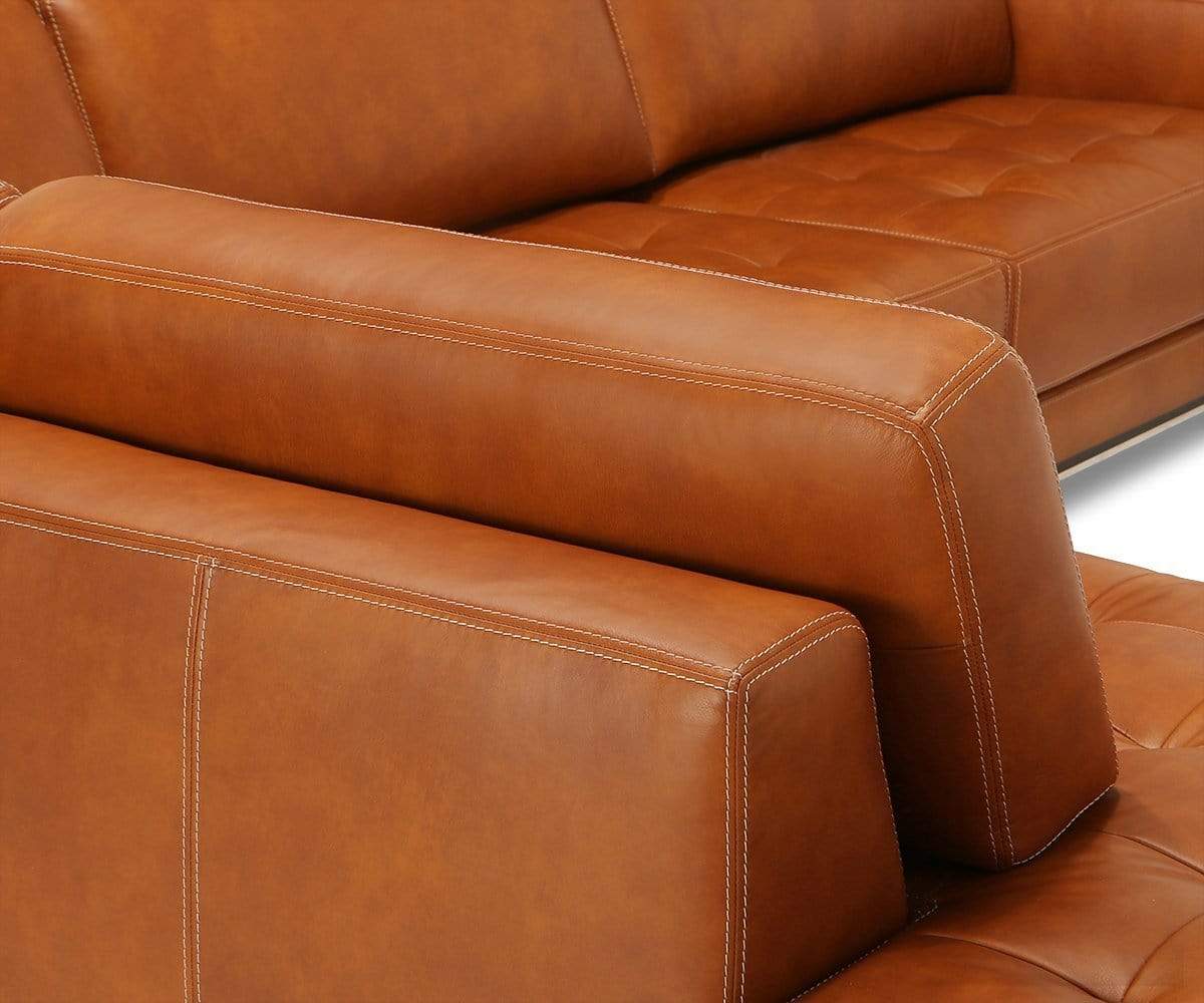Andreas Leather Left Sectional