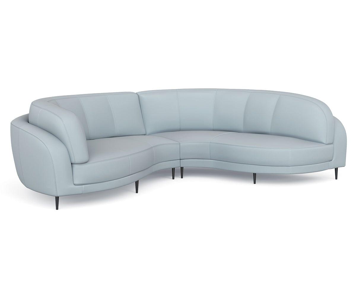 Giovanna Curved Leather Sectional