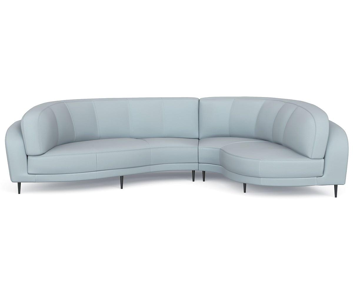 Giovanna Curved Leather Sectional