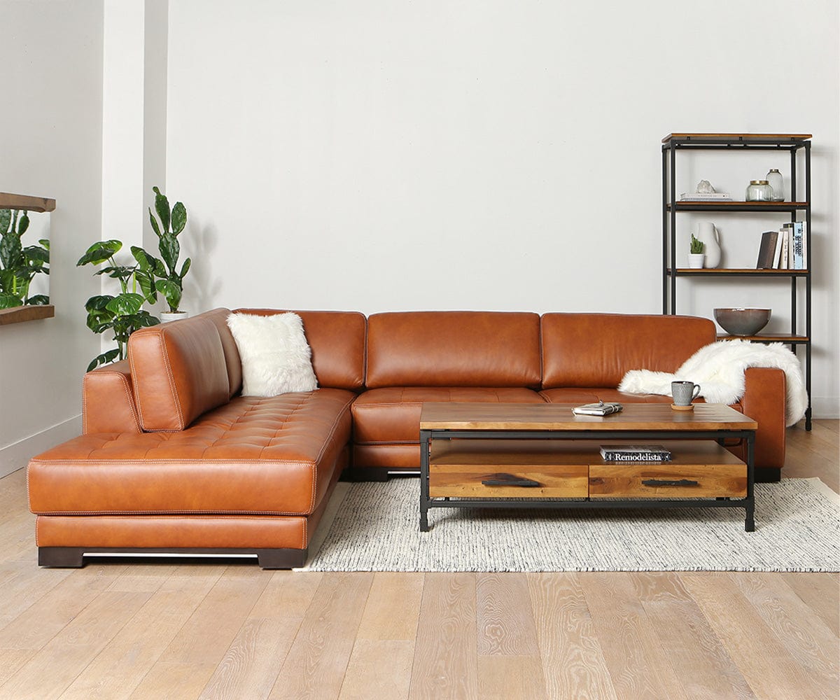 Andreas Leather Left Sectional