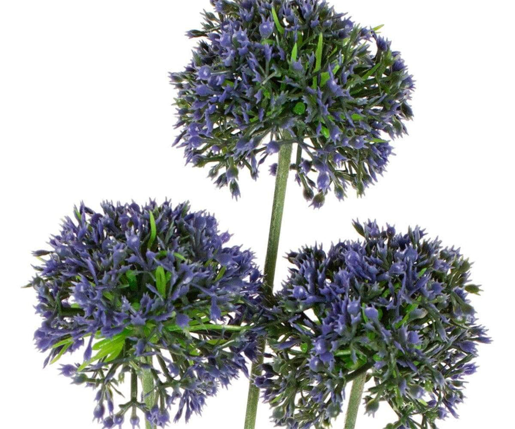 Round Purple Faux Blossom Stem