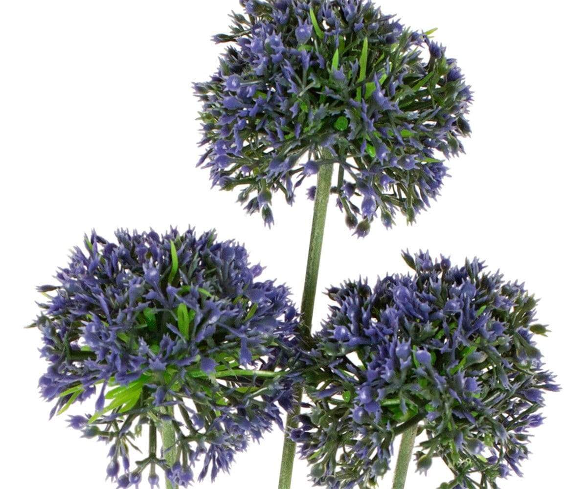 Round Purple Faux Blossom Stem