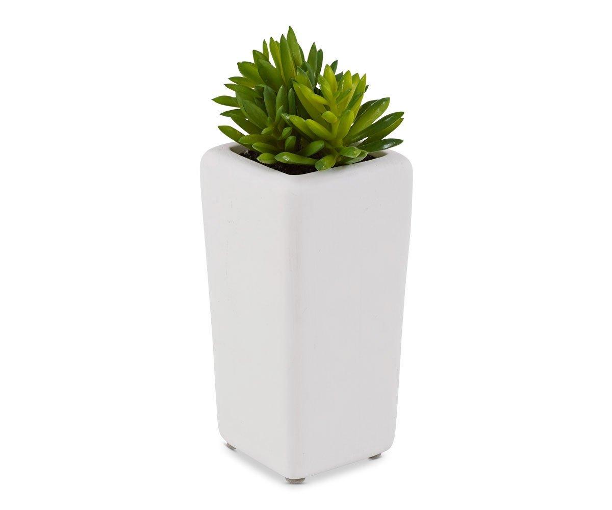 Tall Potted Green Faux Succulent