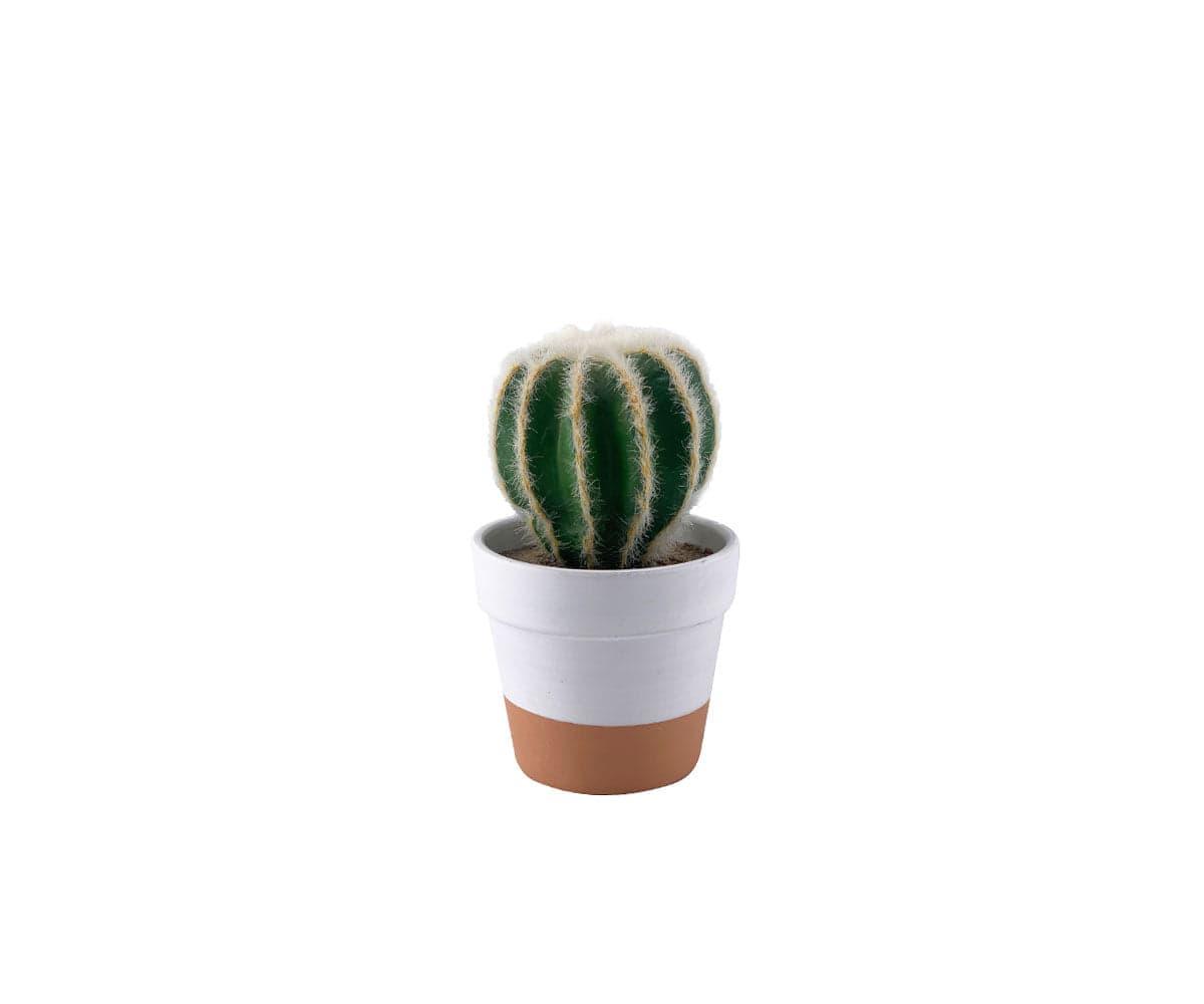 Faux Potted Barrel Cactus