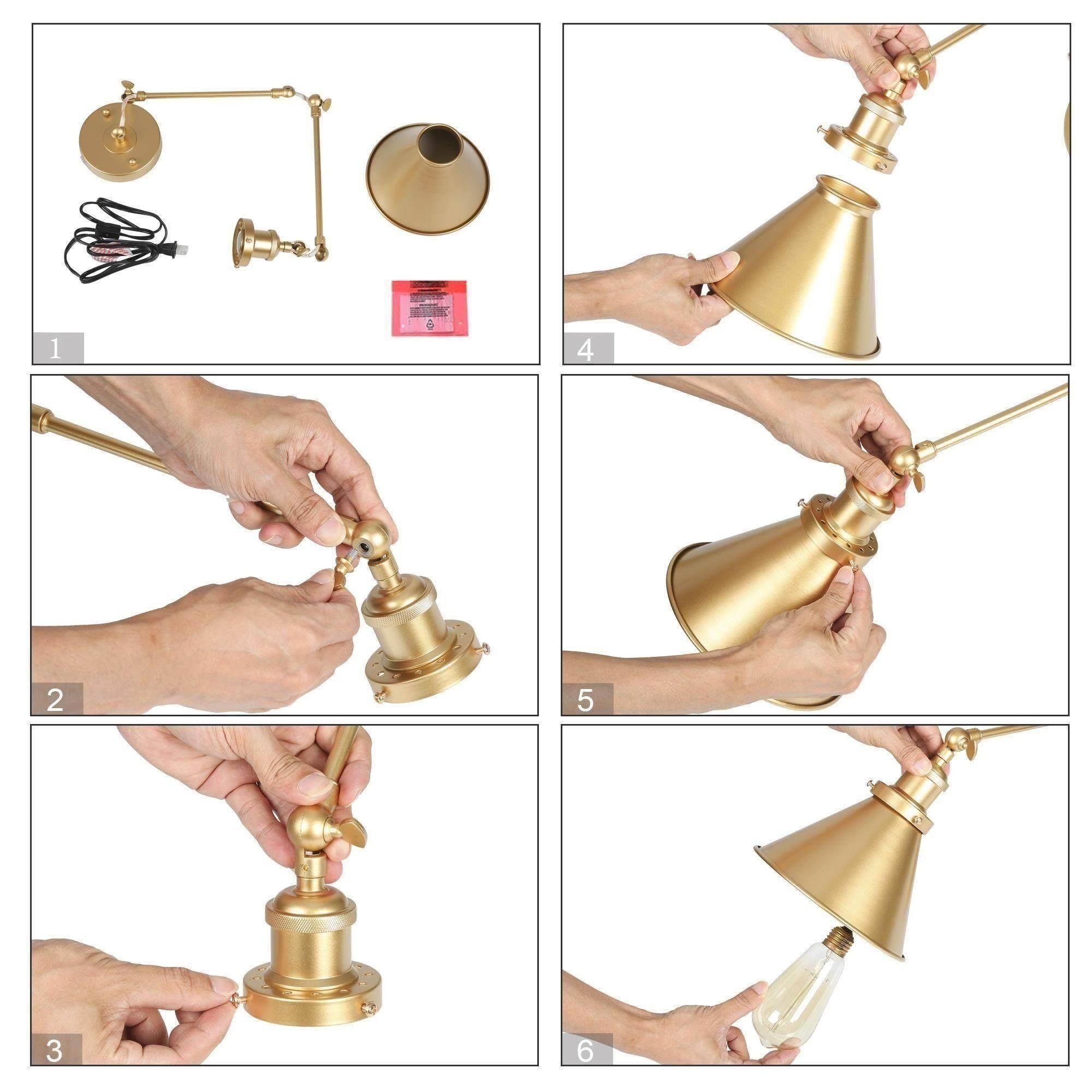 2 Set Modern Swing Arm Lights Adjustable Plug-in Hardwired Wall Sconces