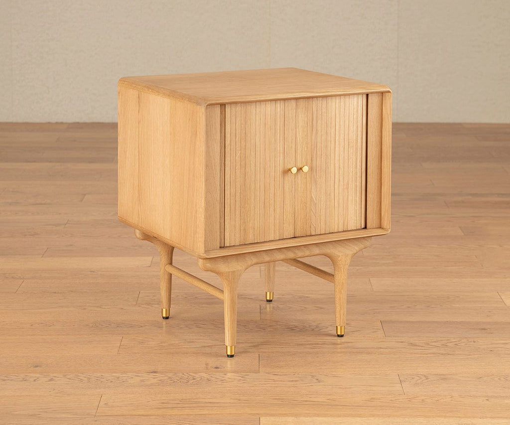 Hendrick Tambour Nightstand II - White Oak