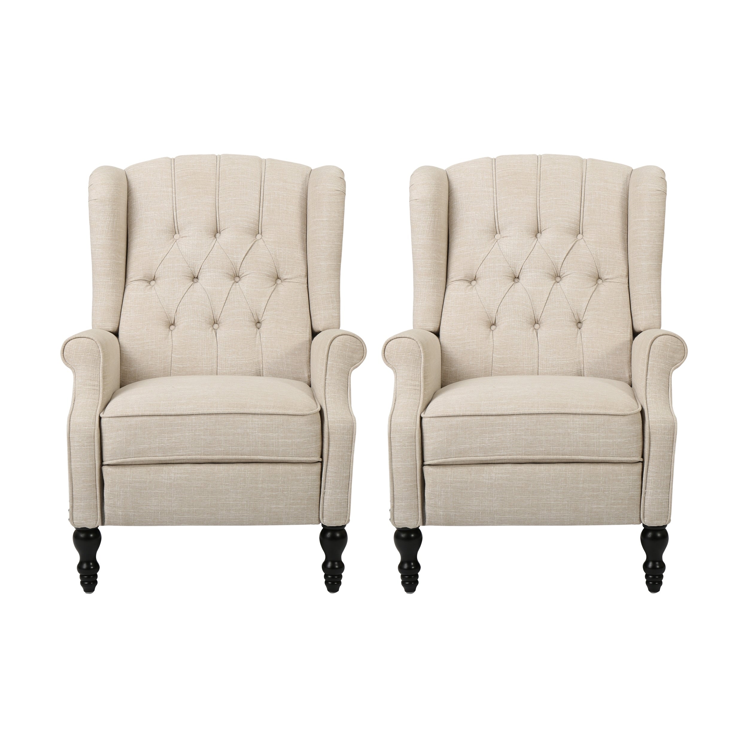 Walter Tufted Fabric Recliners (Set of 2) by Christopher Knight Home