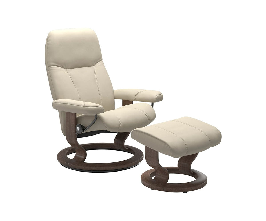 Stressless® Consul Recliner & Ottoman - Cream