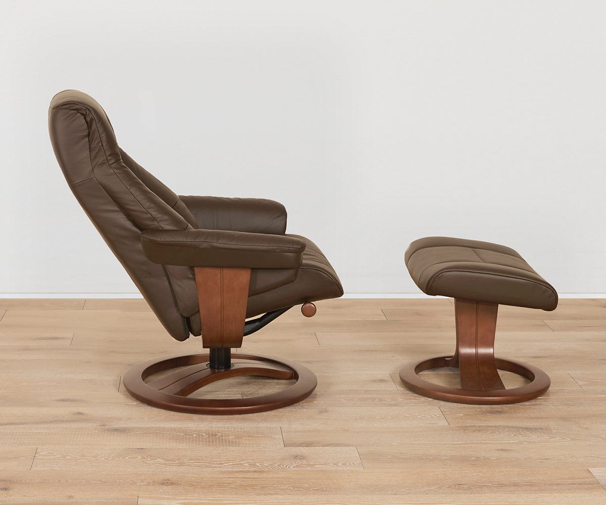 Aksel Leather Recliner & Ottoman