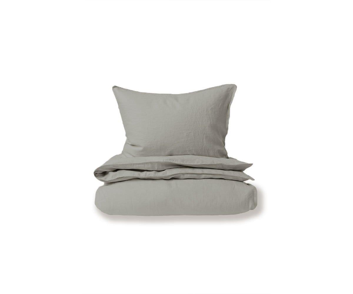 Laila Linen Duvet Cover + Shams Set - Grey