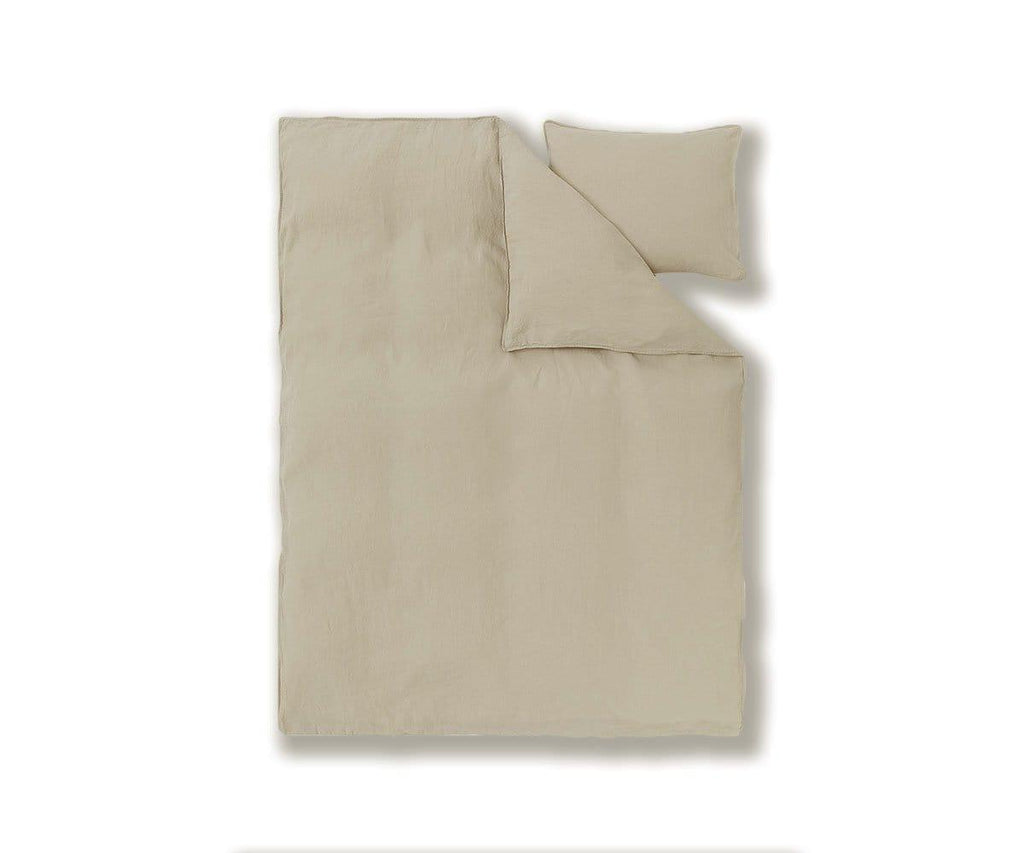 Laila Linen Duvet Cover + Shams Set - Taupe