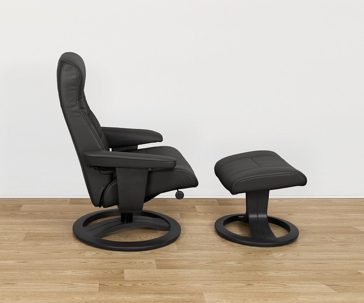 Hans Leather Recliner & Ottoman